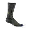 Mens Forest Patterned Boot Midweight Merino Wool Hiking Socks