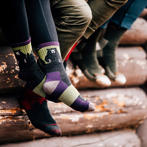 Ladies Novelty Bear Patterned Hiking Merino Socks