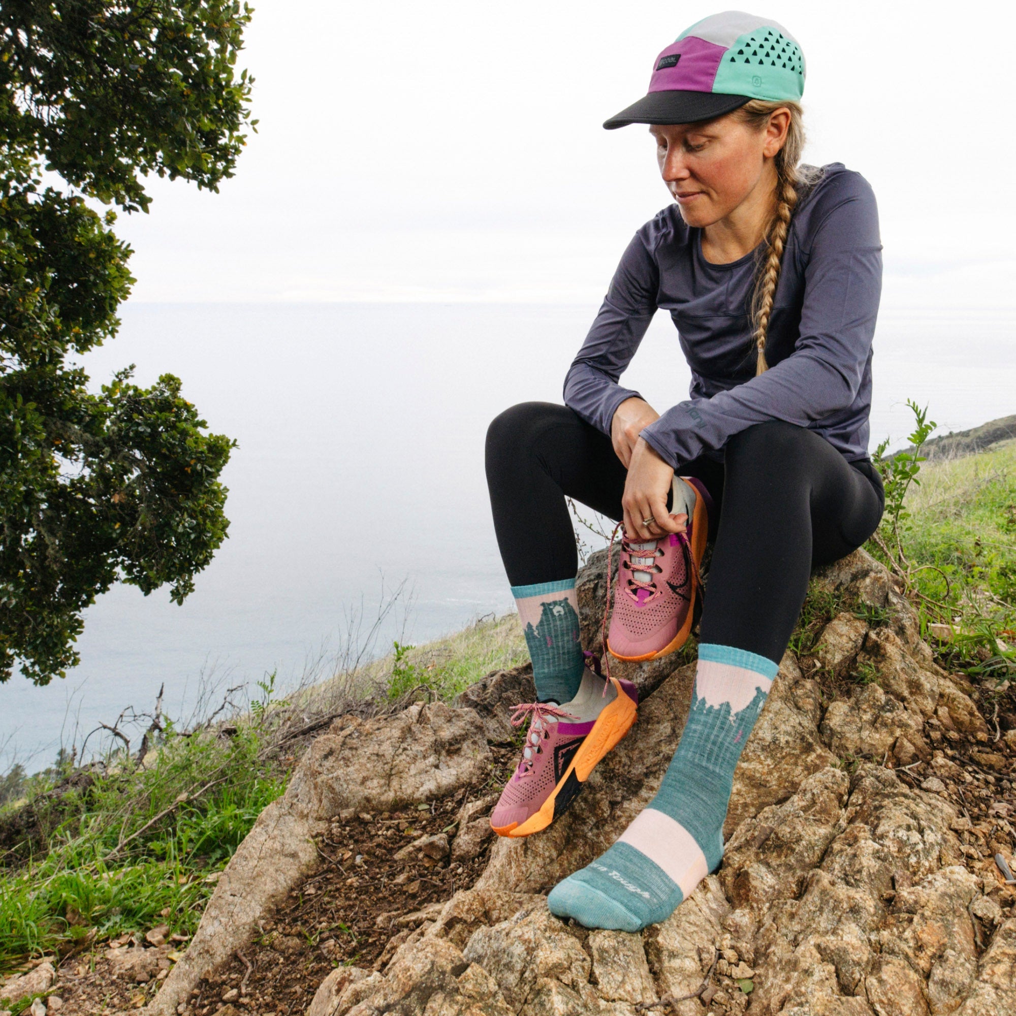 Ladies Novelty Bear Patterned Hiking Merino Socks