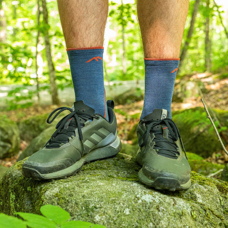 Mens Merino Wool Crew Lightweight Anti Blister Hiking Socks
