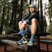 Mens Merino Wool Crew Lightweight Anti Blister Hiking Socks
