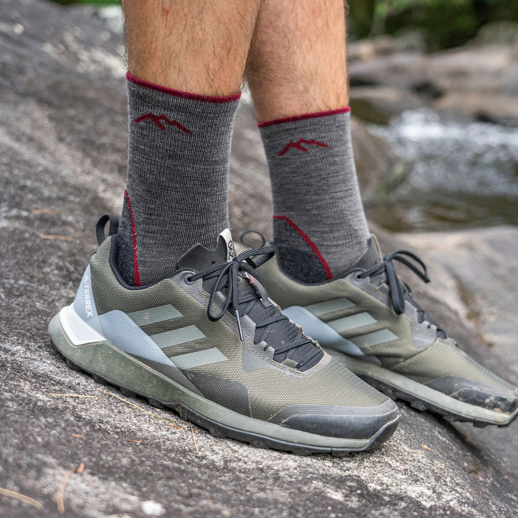 Mens Merino Wool Crew Lightweight Anti Blister Hiking Socks