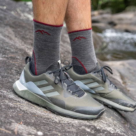 Mens Merino Wool Crew Lightweight Anti Blister Hiking Socks