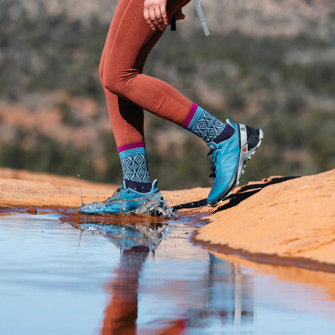 Ladies Patterned Micro Crew Hiking Merino Socks