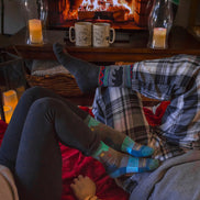 Mens Merino Wool Boot Midweight Seamless Patterned Hiking Socks