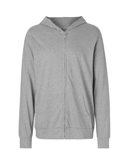 Fairtrade Organic Zipped T-Shirt Hoodie: Unisex