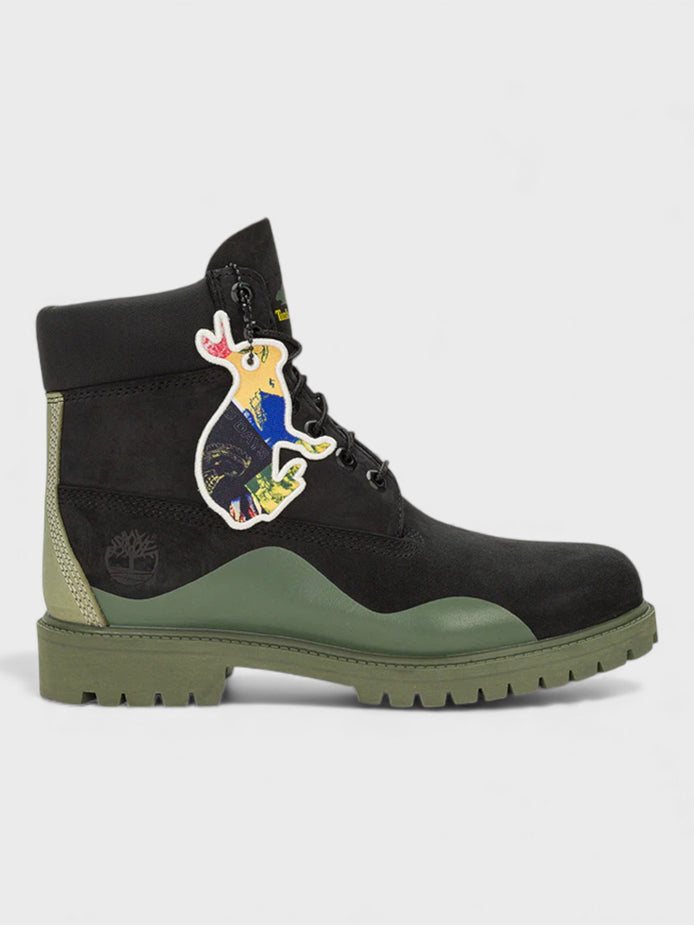 Timberland Heritage 6 Inch Waterproof Boot Black Nubuck Green