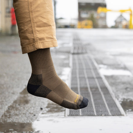 Mens Merino Wool Boot Midweight Rib-knit Durable Work Socks