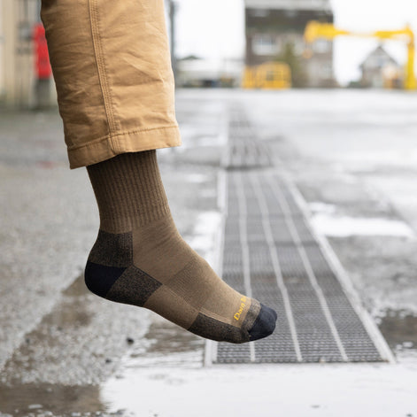 Mens Merino Wool Boot Midweight Rib-knit Durable Work Socks