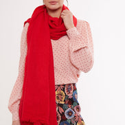 Louche Edie Lightweight Scarf - Red
