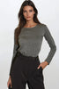 Charcoal Round Neck Long Sleeve Top