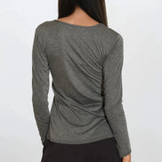 Charcoal Round Neck Long Sleeve Top