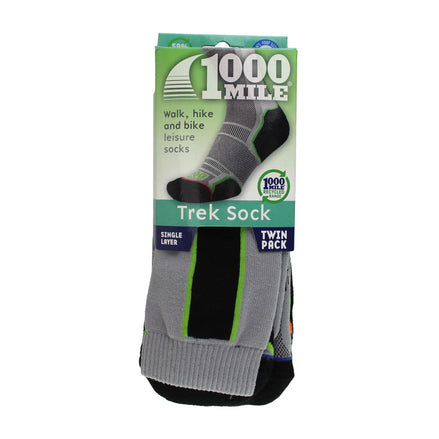 2 Pack Mens Walking Single Layer Socks