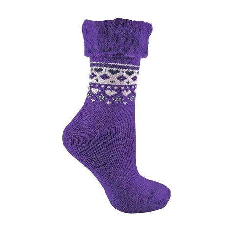 1 Pack Ladies Turn Over Top Warm Nordic Bed Socks for Winter