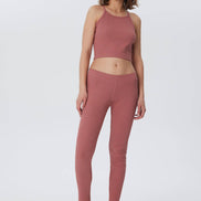 Organic Ribbed Crop Top with Spaghetti Straps: Women's