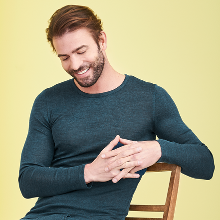 Organic Wool & Silk Long Sleeve T-Shirt: Men's