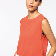 Organic Faded Cropped Tank Top: Women's