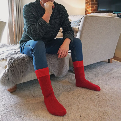 Mens Thick Winter Thermal Socks with Comfort Top (Multipack Options)