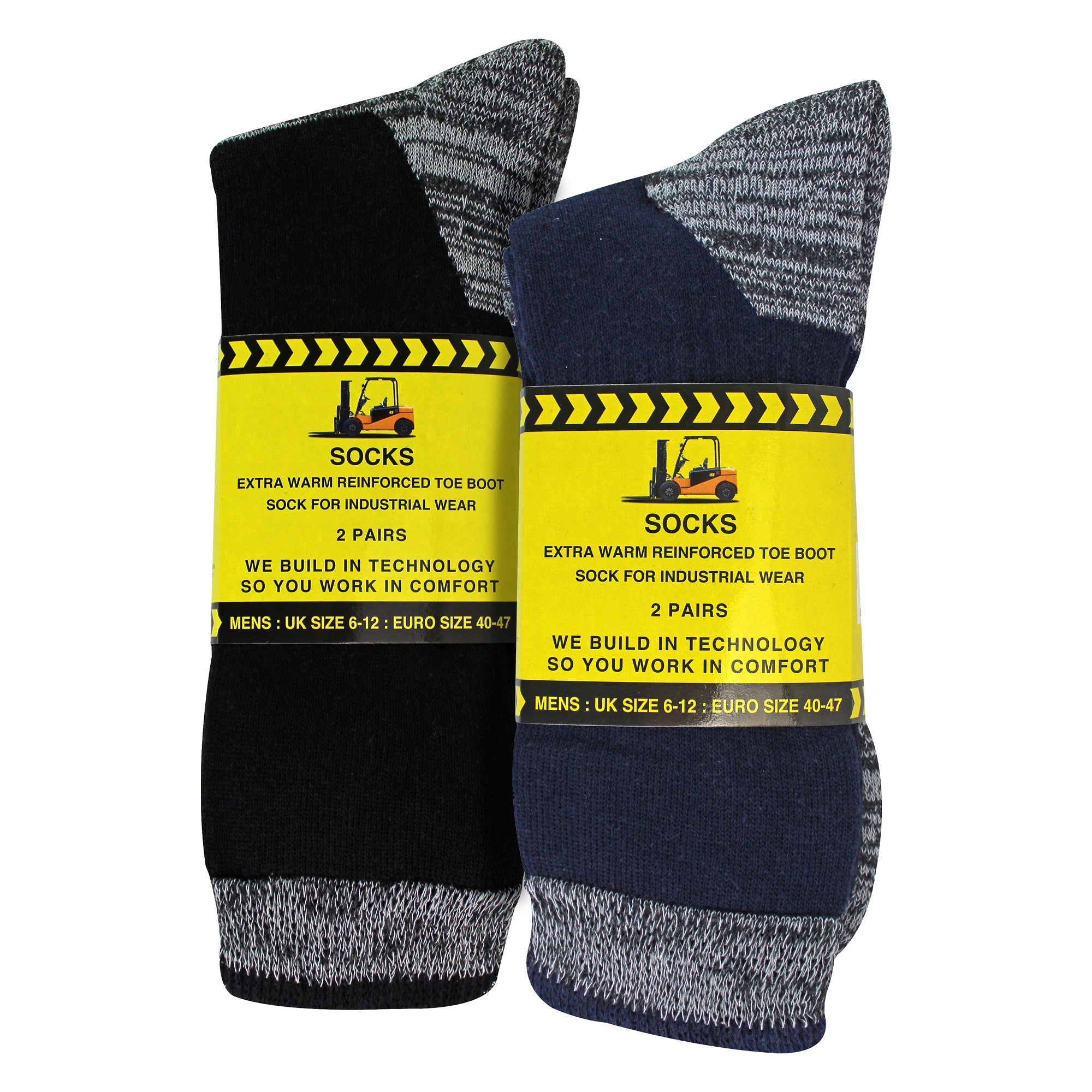 4 Pack Men's Cotton Reinforced Industrial Outdoor Work Socks