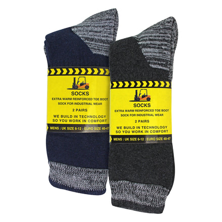 4 Pack Men's Cotton Reinforced Industrial Outdoor Work Socks