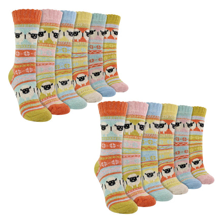 Ladies 12 Pack Alpaca Socks with Sheep Pattern