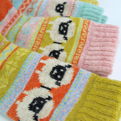 Ladies 12 Pack Alpaca Socks with Sheep Pattern