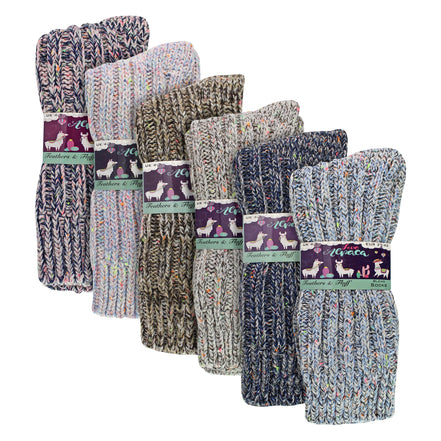 Ladies 6 Pack Alpaca Boot Socks