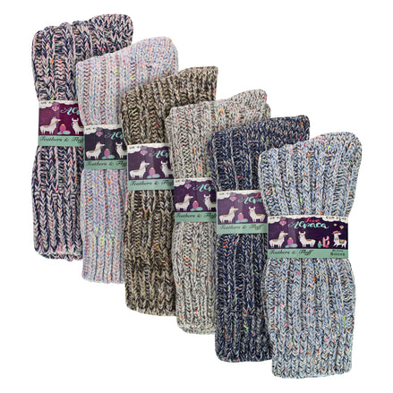 Ladies 6 Pack Alpaca Boot Socks