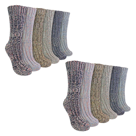 Ladies 12 Pack Alpaca Boot Socks