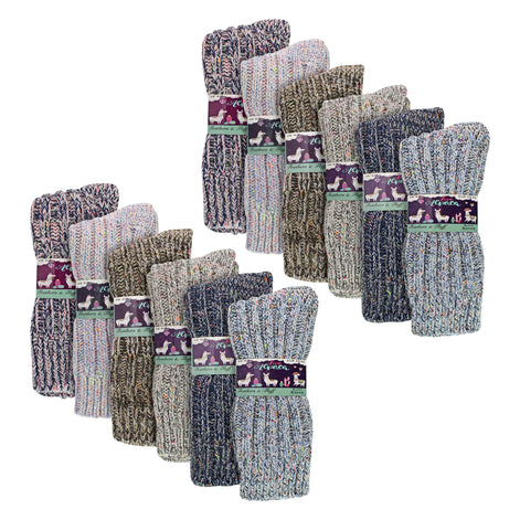 Ladies 12 Pack Alpaca Boot Socks