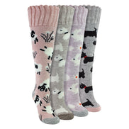 4 Pairs Long Soft Lounge Bed Socks for Ladies