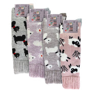 4 Pairs Long Soft Lounge Bed Socks for Ladies