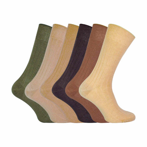 6 Pack Men's 100% Egyptian Cotton Dress Socks