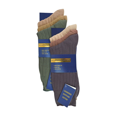 6 Pack Men's 100% Egyptian Cotton Dress Socks