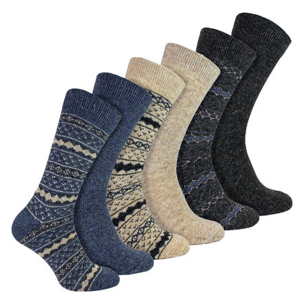 6 Pairs Mens Thick Alpaca Durable Boot Socks