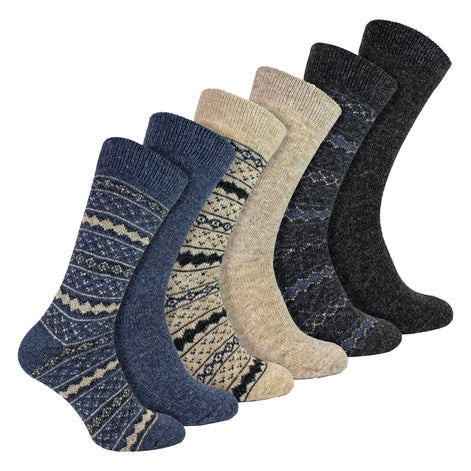 6 Pairs Mens Thick Alpaca Durable Boot Socks