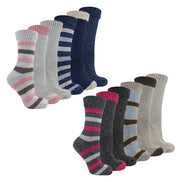 12 Pairs Ladies Non Elastic Boot Socks with Stripes