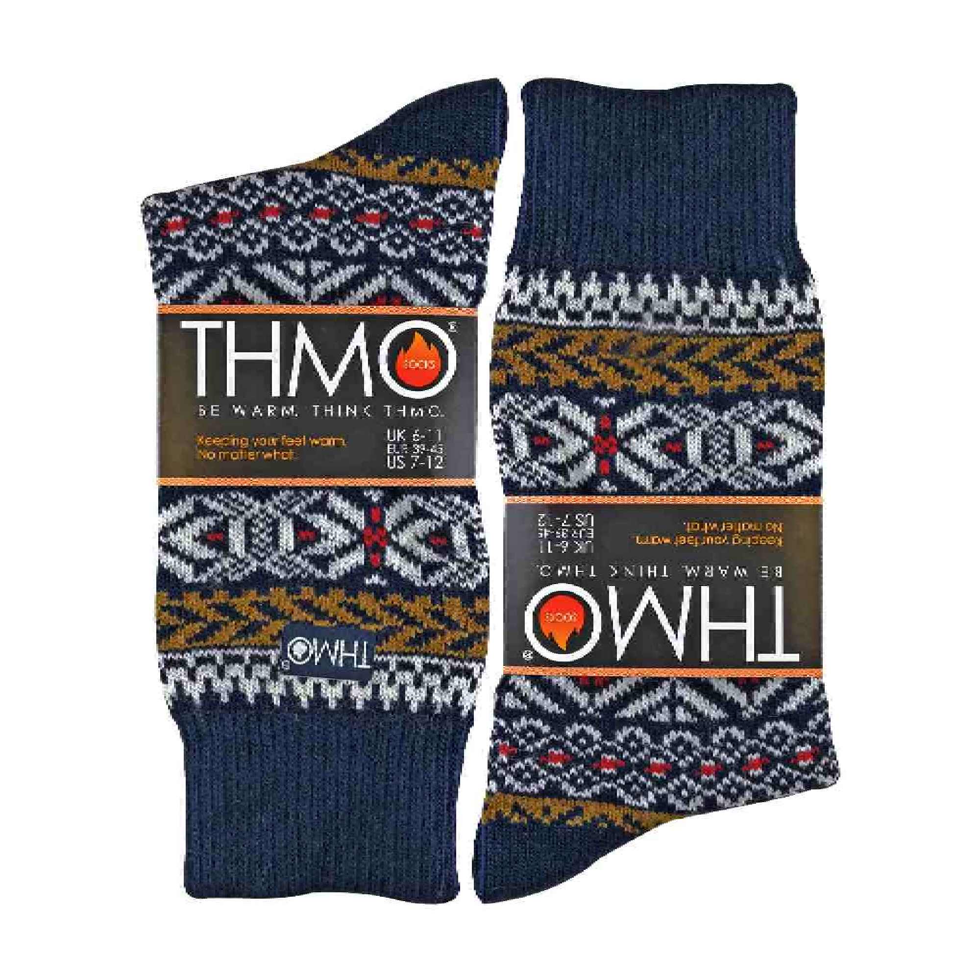 1 Pack Men's Vintage Nordic Thermal Thick Wool Blend Socks