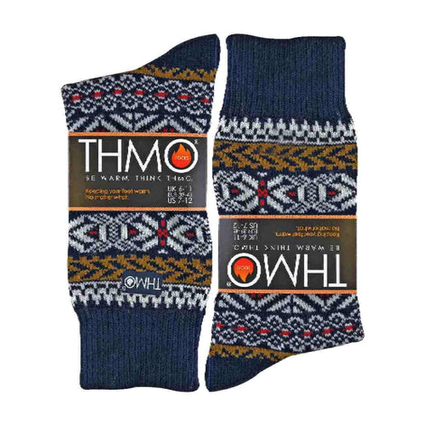 1 Pack Men's Vintage Nordic Thermal Thick Wool Blend Socks