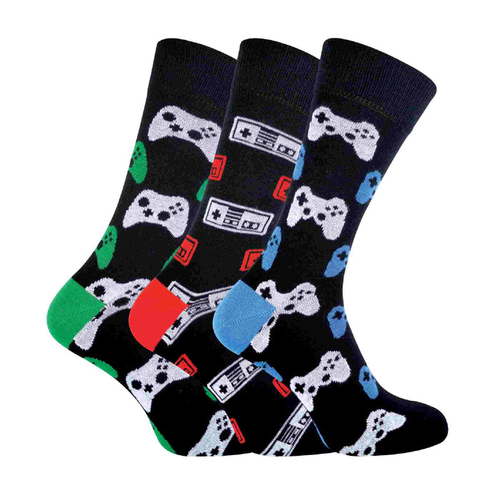 3 Pack Men's Retro Gaming Funky Novelty Video Game Socks