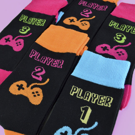 3 Pack Men's Retro Gaming Funky Novelty Video Game Socks