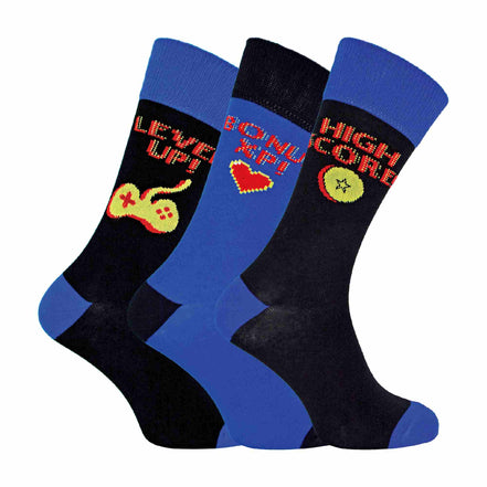 3 Pack Men's Retro Gaming Funky Novelty Video Game Socks