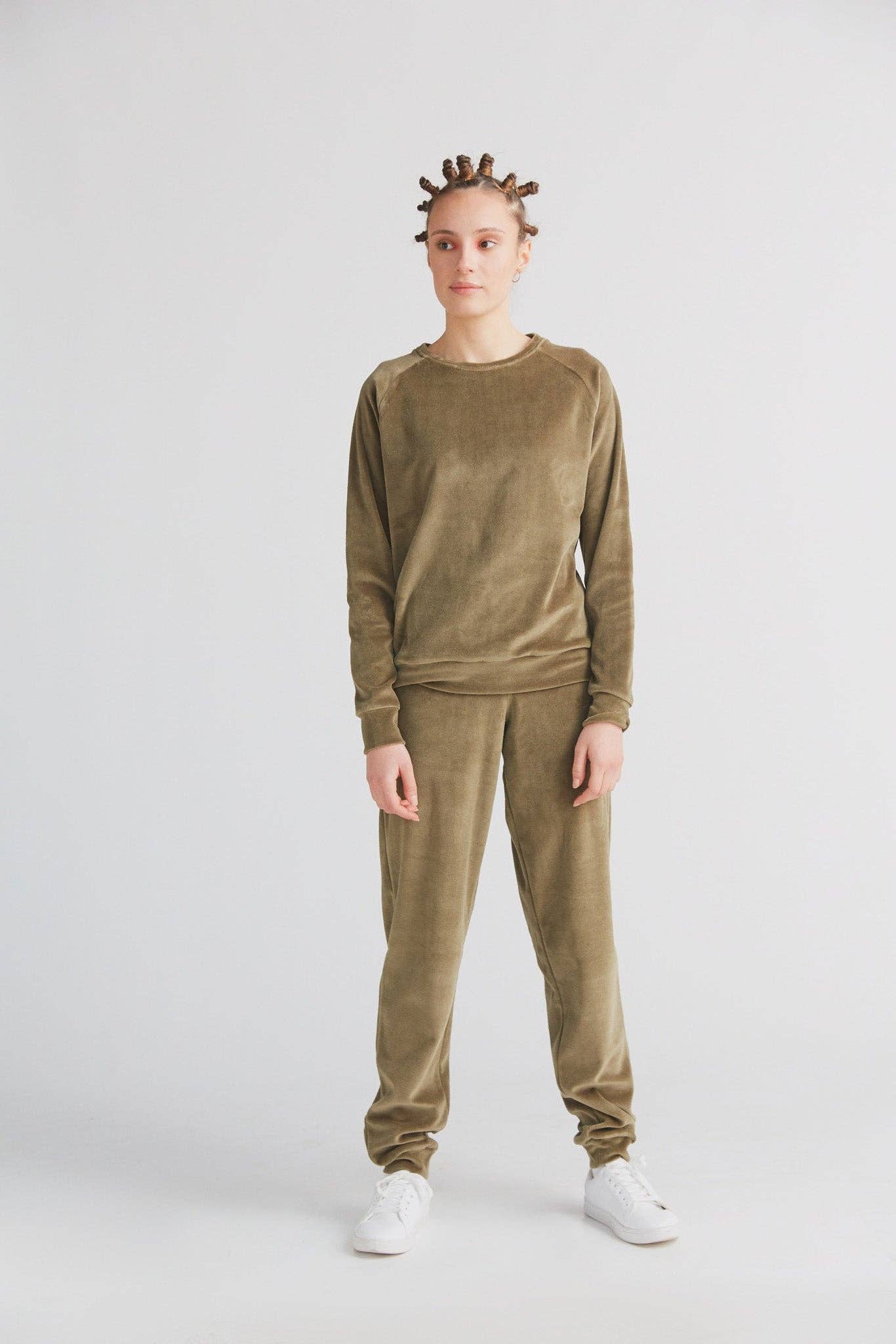 Organic Soft Fleece Cuffed Sweatpants: Women's