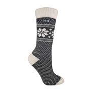 1 Pack Ladies Vintage Nordic Fairisle Winter Thermal Wool Blend Socks