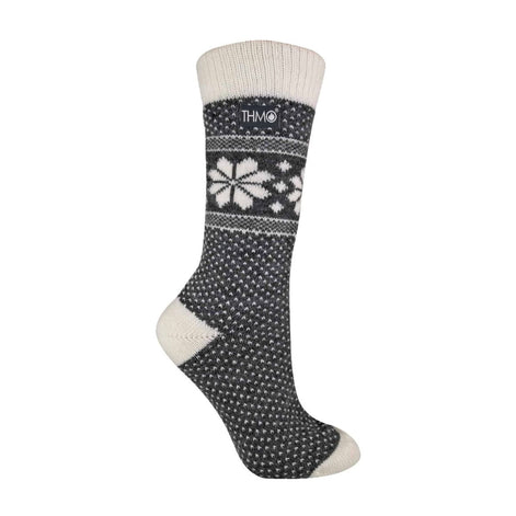 1 Pack Ladies Vintage Nordic Fairisle Winter Thermal Wool Blend Socks