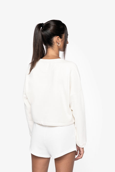 Organic Oversized Cropped Sweatshirt: Women's
