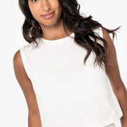 Organic Faded Cropped Tank Top: Women's