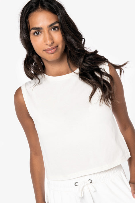 Organic Faded Cropped Tank Top: Women's