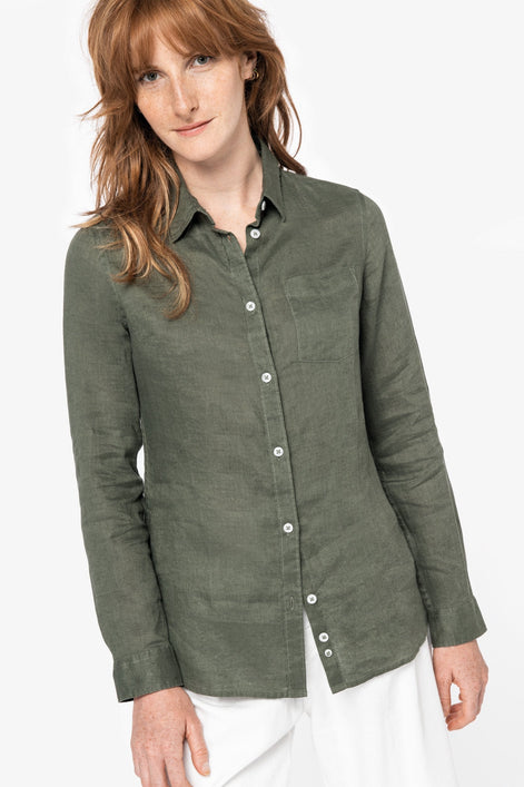 Linen Long Sleeve Shirt: Women's
