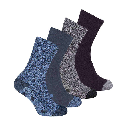 4 Pack Men's Cosy Soft Fluffy Slipper Bed Socks with Grips